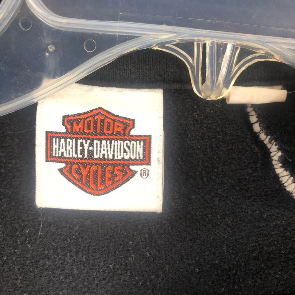 Harley Davidson Jacket Womens Small Black Lightweight Black Logo Pockets